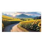 Sunflowers Flowers Nature Satin Shawl 45  x 80 