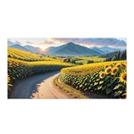 Sunflowers Flowers Nature Satin Wrap 35  x 70 