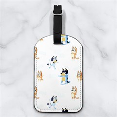 Bluey, Bluey merch, Bluey pattern, Bluey Bluey, bingo, Bluey design, bluey dog Nappa Leather Luggage Tag Rectangle from ArtsNow.com Front