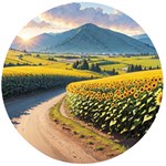 Sunflowers Flowers Nature Wooden Bottle Opener (Round)