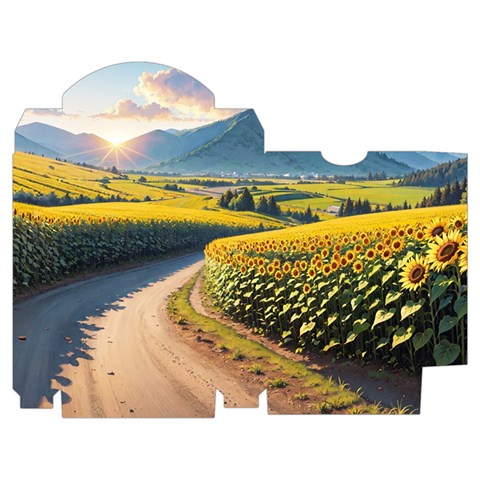 Sunflowers Flowers Nature Playing Cards Single Design (Rectangle) with Custom Box from ArtsNow.com Poker Box