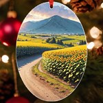 Sunflowers Flowers Nature UV Print Acrylic Ornament Oval