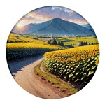 Sunflowers Flowers Nature Round Glass Fridge Magnet (4 pack)