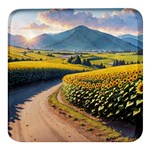Sunflowers Flowers Nature Square Glass Fridge Magnet (4 pack)