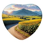 Sunflowers Flowers Nature Heart Glass Fridge Magnet (4 pack)