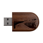 Sunflowers Flowers Nature Wood Oval USB Flash Drive