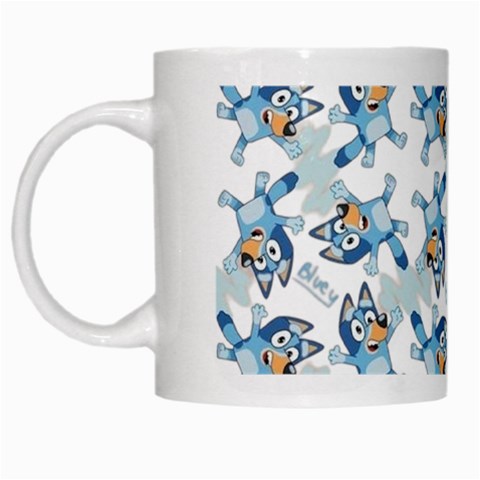 Bluey, Bluey merch, Bluey pattern, Bluey Bluey, bingo, Bluey design, bluey dog White Mug from ArtsNow.com Left