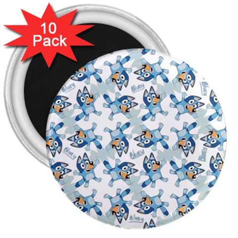 Bluey, Bluey merch, Bluey pattern, Bluey Bluey, bingo, Bluey design, bluey dog 3  Magnets (10 pack)  from ArtsNow.com Front