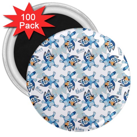 Bluey, Bluey merch, Bluey pattern, Bluey Bluey, bingo, Bluey design, bluey dog 3  Magnets (100 pack) from ArtsNow.com Front