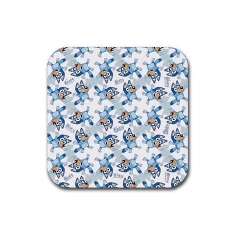 Bluey, Bluey merch, Bluey pattern, Bluey Bluey, bingo, Bluey design, bluey dog Rubber Coaster (Square) from ArtsNow.com Front