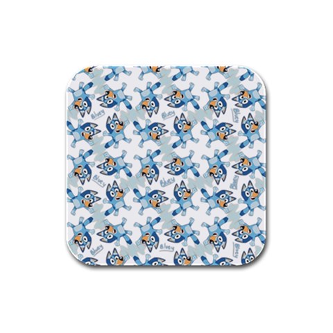 Bluey, Bluey merch, Bluey pattern, Bluey Bluey, bingo, Bluey design, bluey dog Rubber Square Coaster (4 pack) from ArtsNow.com Front