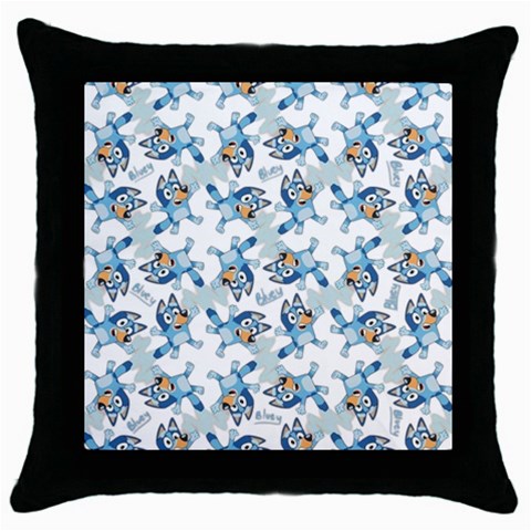 Bluey, Bluey merch, Bluey pattern, Bluey Bluey, bingo, Bluey design, bluey dog Throw Pillow Case (Black) from ArtsNow.com Front