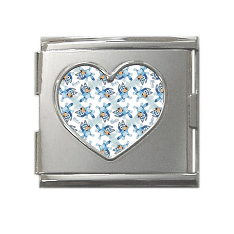 Bluey, Bluey merch, Bluey pattern, Bluey Bluey, bingo, Bluey design, bluey dog Mega Link Heart Italian Charm (18mm) from ArtsNow.com Front