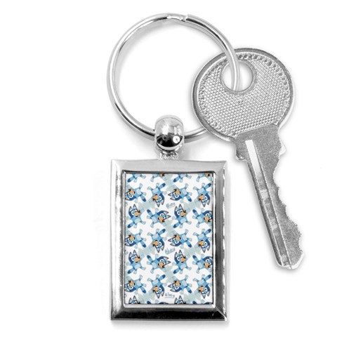 Bluey, Bluey merch, Bluey pattern, Bluey Bluey, bingo, Bluey design, bluey dog Key Chain (Rectangle) from ArtsNow.com Front