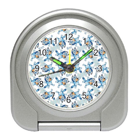 Bluey, Bluey merch, Bluey pattern, Bluey Bluey, bingo, Bluey design, bluey dog Travel Alarm Clock from ArtsNow.com Front
