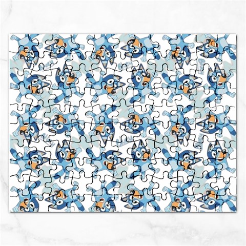 Bluey, Bluey merch, Bluey pattern, Bluey Bluey, bingo, Bluey design, bluey dog Rectangular Jigsaw Puzzl from ArtsNow.com Front