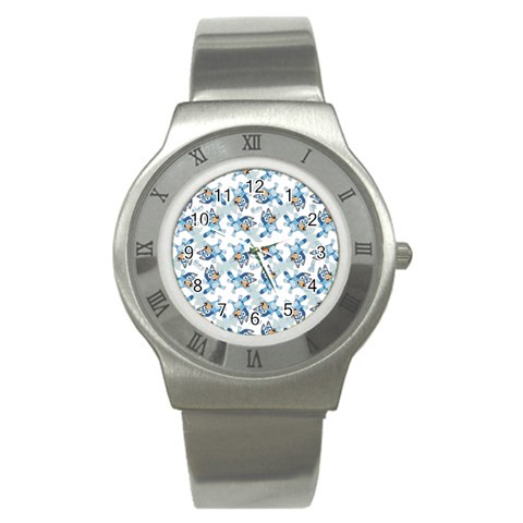 Bluey, Bluey merch, Bluey pattern, Bluey Bluey, bingo, Bluey design, bluey dog Stainless Steel Watch from ArtsNow.com Front