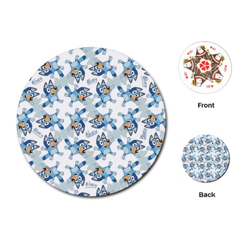 Bluey, Bluey merch, Bluey pattern, Bluey Bluey, bingo, Bluey design, bluey dog Playing Cards Single Design (Round) from ArtsNow.com Front