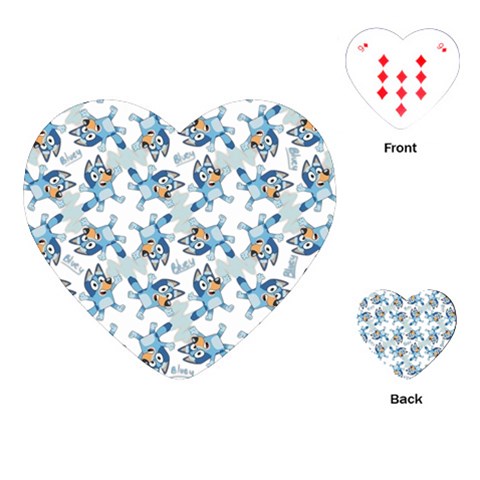 Bluey, Bluey merch, Bluey pattern, Bluey Bluey, bingo, Bluey design, bluey dog Playing Cards Single Design (Heart) from ArtsNow.com Front