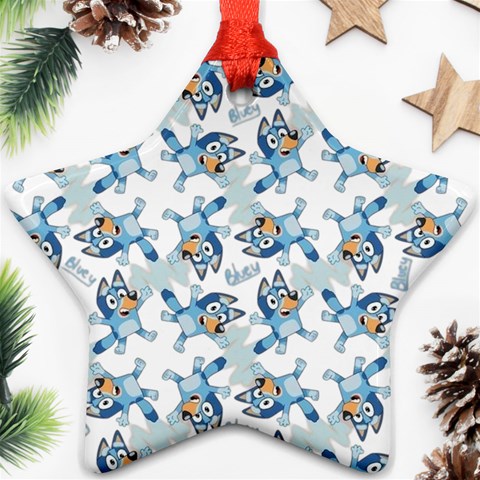 Bluey, Bluey merch, Bluey pattern, Bluey Bluey, bingo, Bluey design, bluey dog Star Ornament (Two Sides) from ArtsNow.com Front