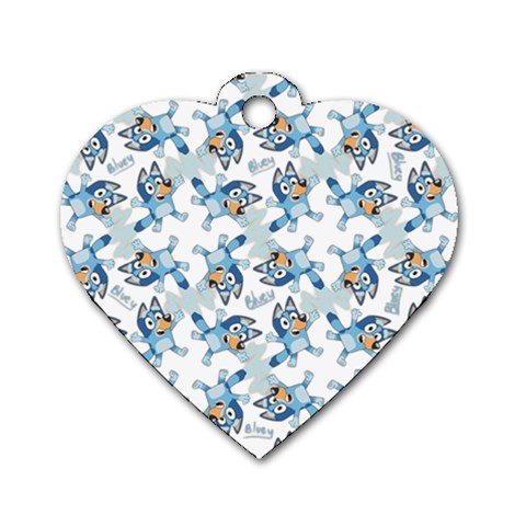 Bluey, Bluey merch, Bluey pattern, Bluey Bluey, bingo, Bluey design, bluey dog Dog Tag Heart (One Side) from ArtsNow.com Front