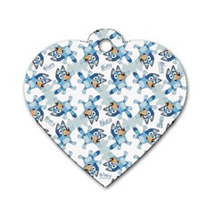 Bluey, Bluey merch, Bluey pattern, Bluey Bluey, bingo, Bluey design, bluey dog Dog Tag Heart (Two Sides) from ArtsNow.com Back