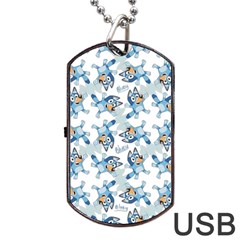 Bluey, Bluey merch, Bluey pattern, Bluey Bluey, bingo, Bluey design, bluey dog Dog Tag USB Flash (Two Sides) from ArtsNow.com Front