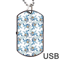 Bluey, Bluey merch, Bluey pattern, Bluey Bluey, bingo, Bluey design, bluey dog Dog Tag USB Flash (Two Sides) from ArtsNow.com Back