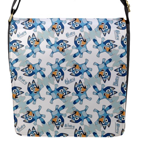 Bluey, Bluey merch, Bluey pattern, Bluey Bluey, bingo, Bluey design, bluey dog Flap Closure Messenger Bag (S) from ArtsNow.com Front