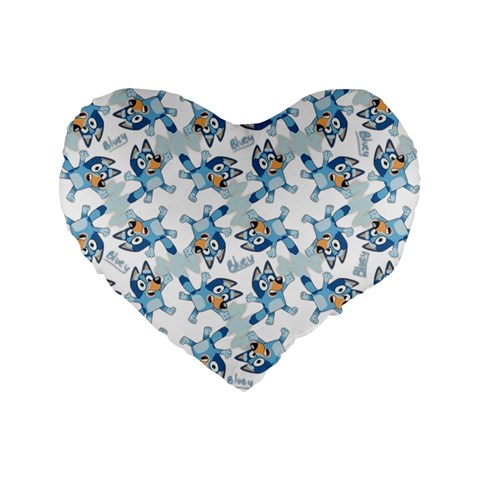 Bluey, Bluey merch, Bluey pattern, Bluey Bluey, bingo, Bluey design, bluey dog Standard 16  Premium Flano Heart Shape Cushions from ArtsNow.com Front