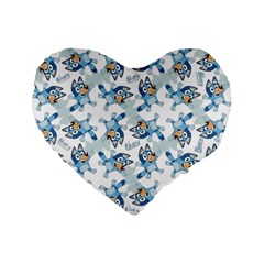 Bluey, Bluey merch, Bluey pattern, Bluey Bluey, bingo, Bluey design, bluey dog Standard 16  Premium Flano Heart Shape Cushions from ArtsNow.com Front