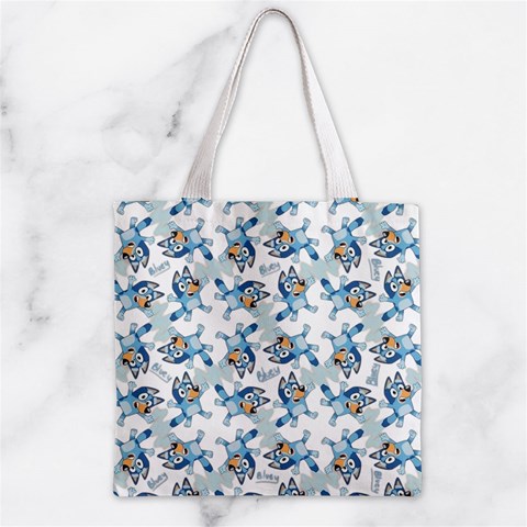 Bluey, Bluey merch, Bluey pattern, Bluey Bluey, bingo, Bluey design, bluey dog Zipper Grocery Tote Bag from ArtsNow.com Front