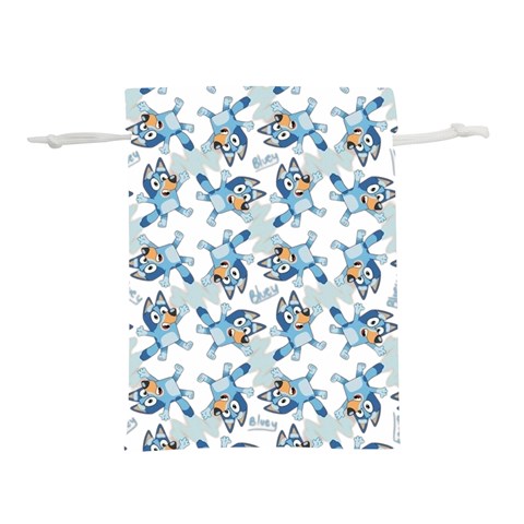 Bluey, Bluey merch, Bluey pattern, Bluey Bluey, bingo, Bluey design, bluey dog Lightweight Drawstring Pouch (L) from ArtsNow.com Front