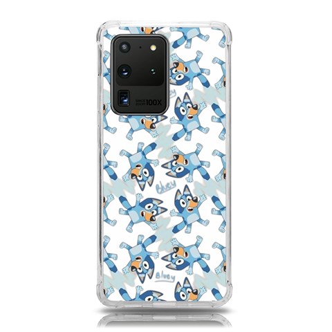 Bluey, Bluey merch, Bluey pattern, Bluey Bluey, bingo, Bluey design, bluey dog Samsung Galaxy S20 Ultra 6.9 Inch TPU UV Case from ArtsNow.com Front