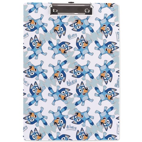 Bluey, Bluey merch, Bluey pattern, Bluey Bluey, bingo, Bluey design, bluey dog A4 Acrylic Clipboard from ArtsNow.com Front