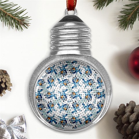 Bluey, Bluey merch, Bluey pattern, Bluey Bluey, bingo, Bluey design, bluey dog Metal Light Bulb Shape Ornament from ArtsNow.com Front