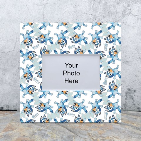 Bluey, Bluey merch, Bluey pattern, Bluey Bluey, bingo, Bluey design, bluey dog White Box Photo Frame 4  x 6  from ArtsNow.com Front
