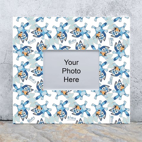 Bluey, Bluey merch, Bluey pattern, Bluey Bluey, bingo, Bluey design, bluey dog White Wall Photo Frame 5  x 7  from ArtsNow.com Front
