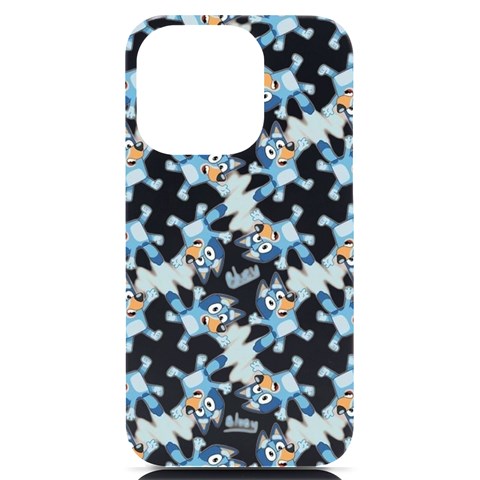 Bluey, Bluey merch, Bluey pattern, Bluey Bluey, bingo, Bluey design, bluey dog iPhone 14 Pro Black UV Print PC Hardshell Case from ArtsNow.com Front
