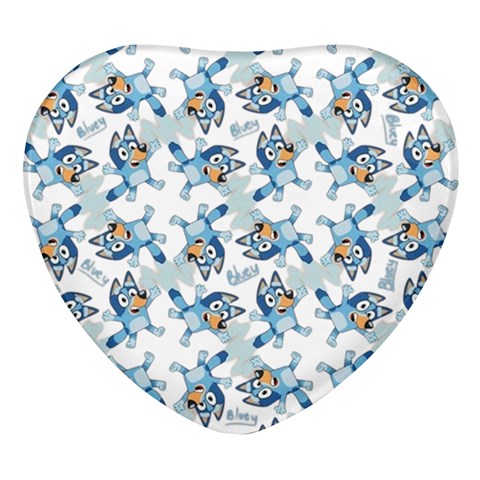 Bluey, Bluey merch, Bluey pattern, Bluey Bluey, bingo, Bluey design, bluey dog Heart Glass Fridge Magnet (4 pack) from ArtsNow.com Front