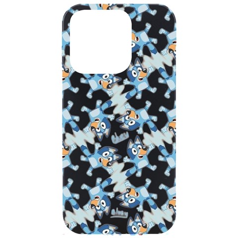 Bluey, Bluey merch, Bluey pattern, Bluey Bluey, bingo, Bluey design, bluey dog iPhone 15 Pro Black UV Print PC Hardshell Case from ArtsNow.com Front