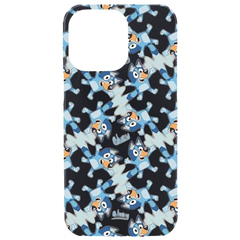 Bluey, Bluey merch, Bluey pattern, Bluey Bluey, bingo, Bluey design, bluey dog iPhone 15 Pro Max Black UV Print PC Hardshell Case from ArtsNow.com Front