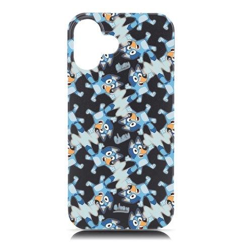 Bluey, Bluey merch, Bluey pattern, Bluey Bluey, bingo, Bluey design, bluey dog iPhone 16 Plus Black UV Print PC Hardshell Case from ArtsNow.com Front