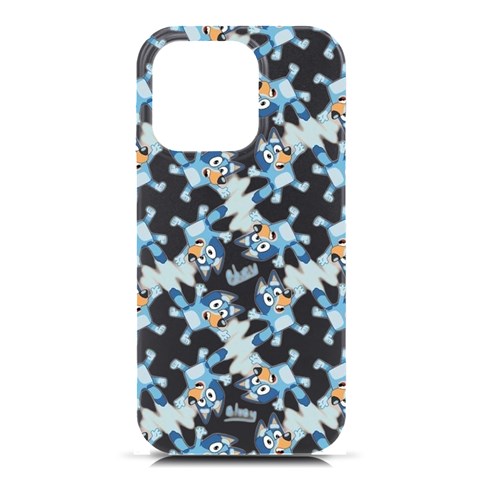 Bluey, Bluey merch, Bluey pattern, Bluey Bluey, bingo, Bluey design, bluey dog iPhone 16 Pro Black UV Print PC Hardshell Case from ArtsNow.com Front