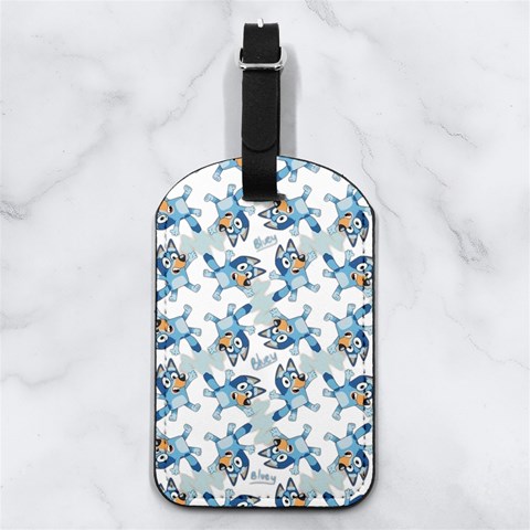 Bluey, Bluey merch, Bluey pattern, Bluey Bluey, bingo, Bluey design, bluey dog Nappa Leather Luggage Tag Rectangle from ArtsNow.com Front