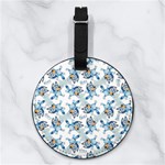Bluey, Bluey merch, Bluey pattern, Bluey Bluey, bingo, Bluey design, bluey dog Nappa Leather Luggage Tag Round Bluey, Bluey merch, Bluey pattern, Bluey Bluey, bingo, Bluey design, bluey dog Nappa Leather Luggage Tag Round