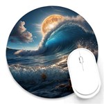 Ocean Sea Waves Round Mousepad