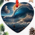 Ocean Sea Waves Ornament (Heart)