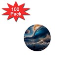 Ocean Sea Waves 1  Mini Buttons (100 pack) 