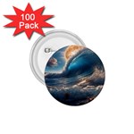 Ocean Sea Waves 1.75  Buttons (100 pack) 